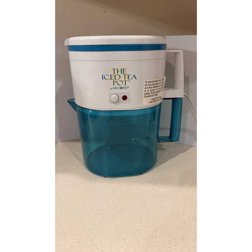 Iced Ice Tea Pot Mr. Coffee Electric TM5 2.5 Quarts In Minutes Rare Blue Works
